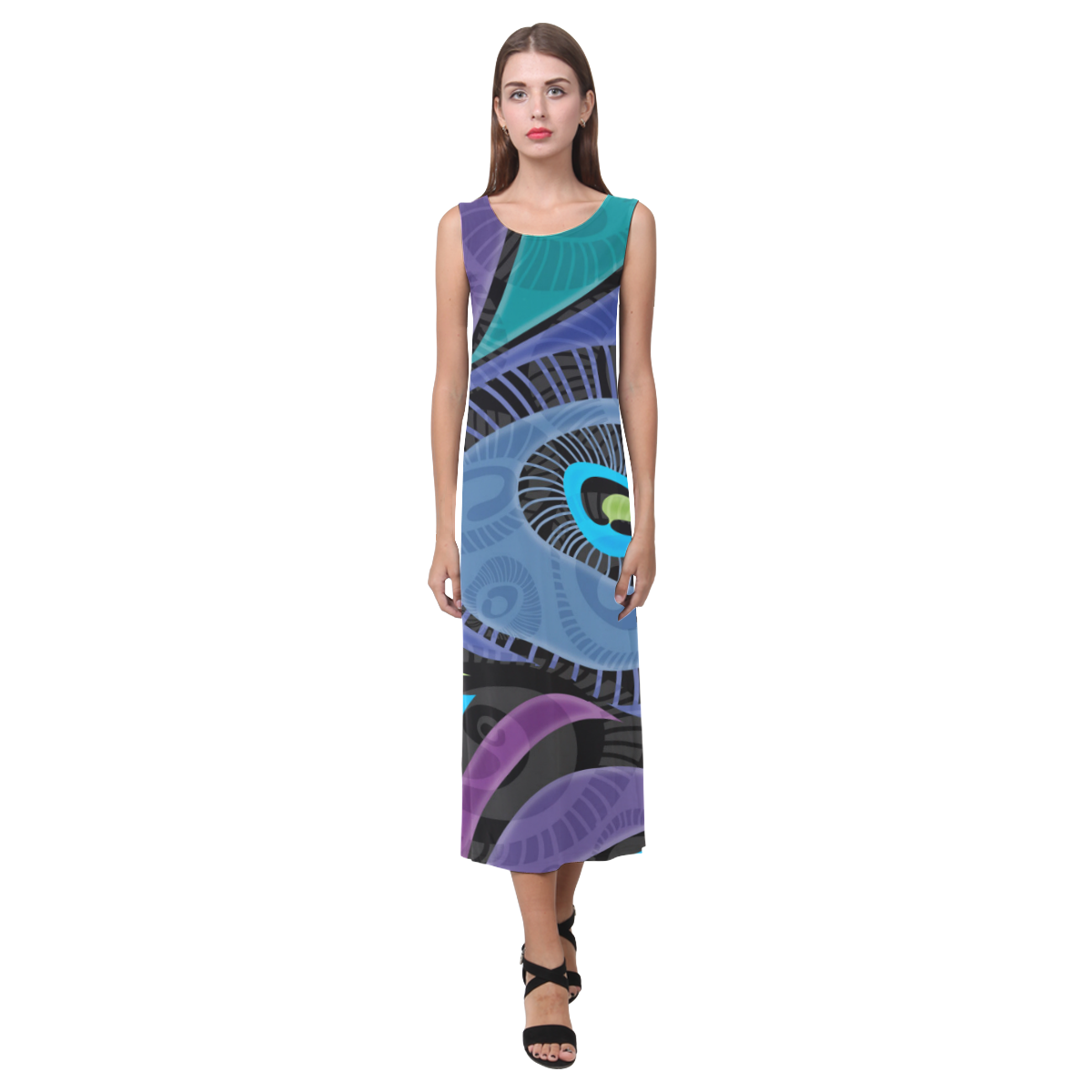 Bold Feather Phaedra Sleeveless Open Fork Long Dress (Model D08)