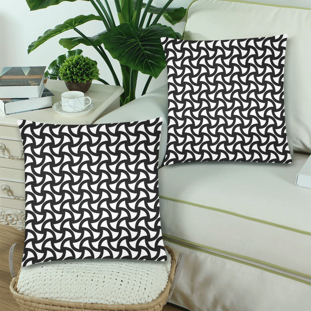 44sw Custom Zippered Pillow Cases 18"x 18" (Twin Sides) (Set of 2)