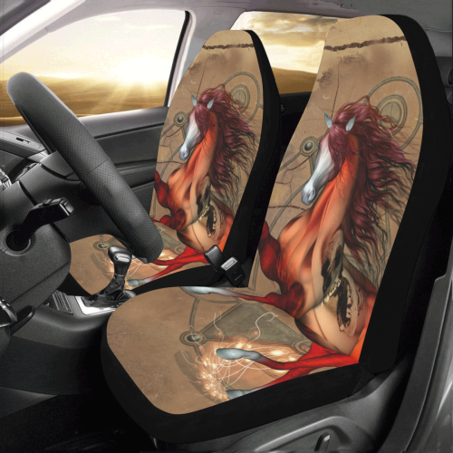Wonderful horse with skull, red colors Car Seat Covers (Set of 2)