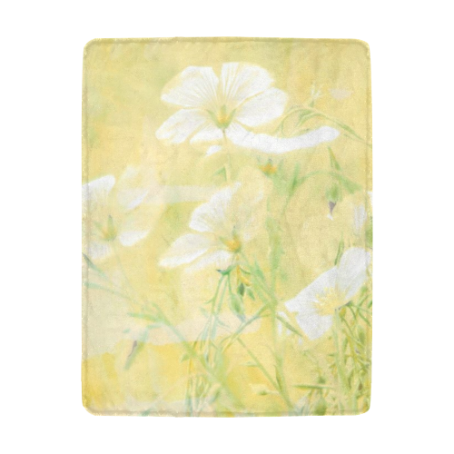wildflowers yellow Ultra-Soft Micro Fleece Blanket 43''x56''