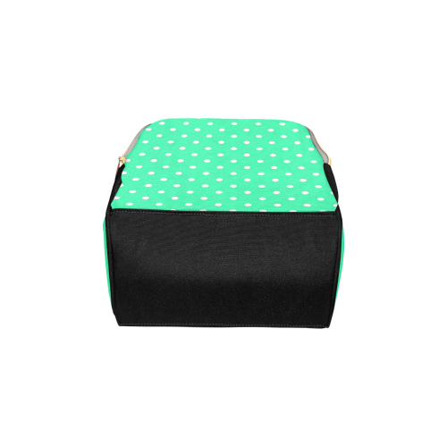 Mint Green White Dots Multi-Function Diaper Backpack/Diaper Bag (Model 1688)
