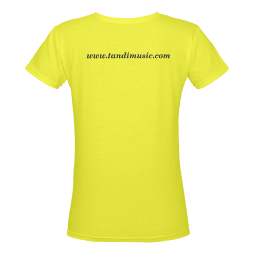 MyNaturalis_tee yellow women Women's Deep V-neck T-shirt (Model T19)