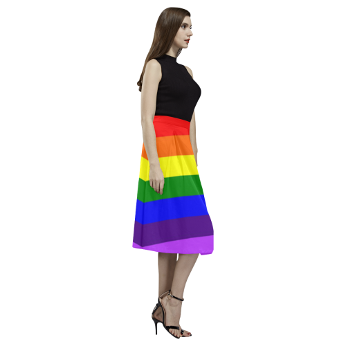 Rainbow Flag (Gay Pride - LGBTQIA+) Aoede Crepe Skirt (Model D16)