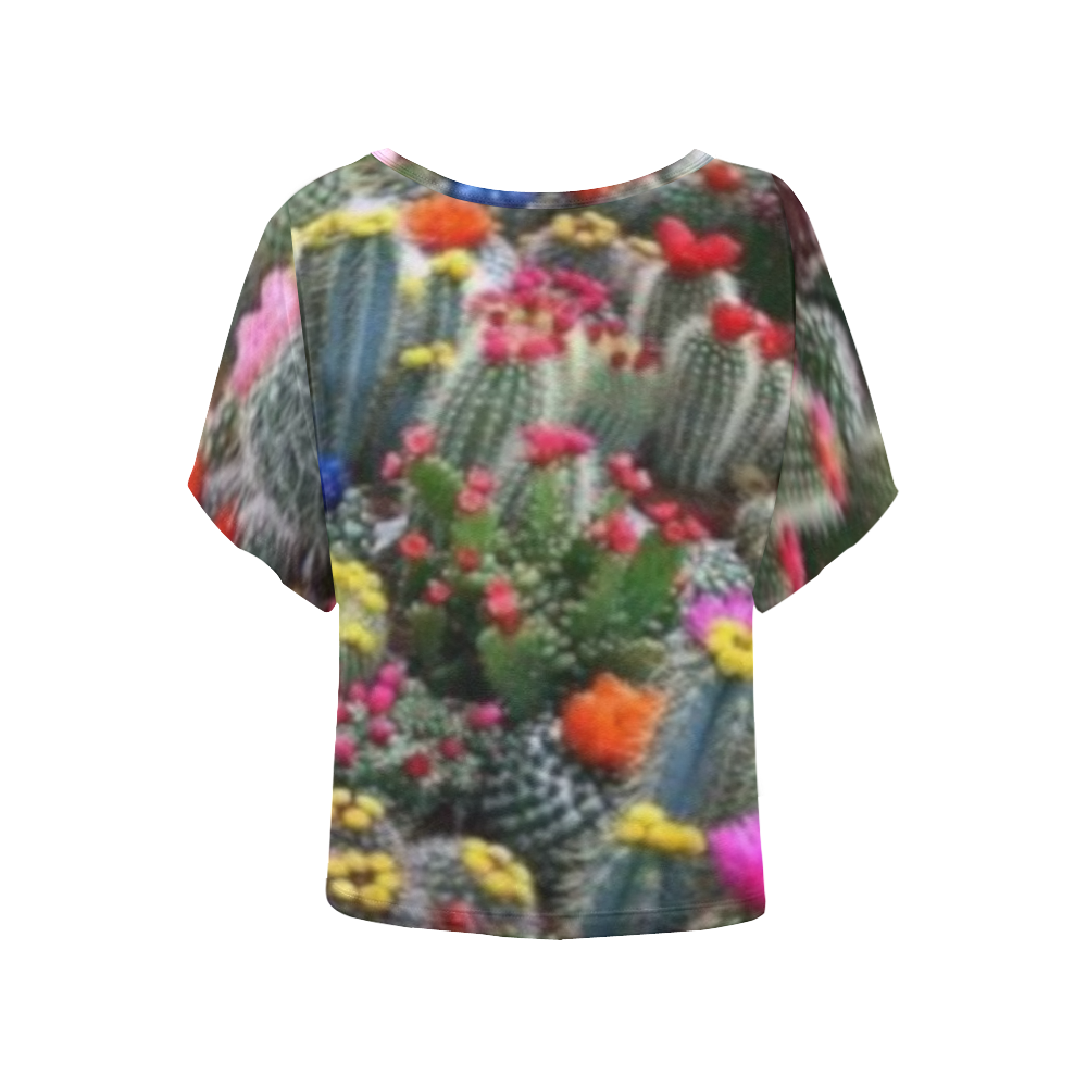 Desort beauty Women's Batwing-Sleeved Blouse T shirt (Model T44)