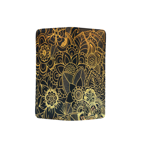 Floral Doodle Gold G523 Men's Clutch Purse （Model 1638）
