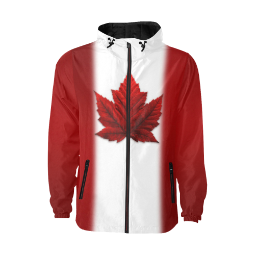 Canada Flag Jackets All Over Print Quilted Windbreaker for Men (Model H35)