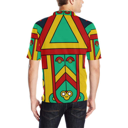 Aztec Spiritual Tribal Men's All Over Print Polo Shirt (Model T55)