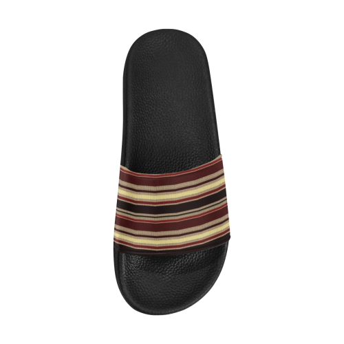 Dark textured stripes Women's Slide Sandals (Model 057)