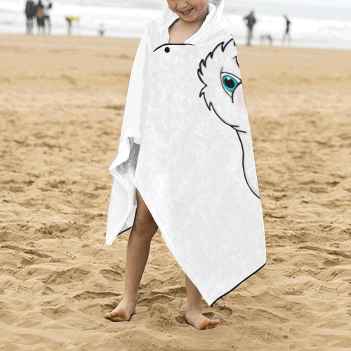 Surprised Seal White Kids' Hooded Bath Towels