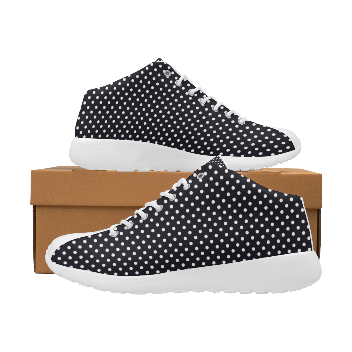 Black polka dots Women's Basketball Training Shoes (Model 47502)