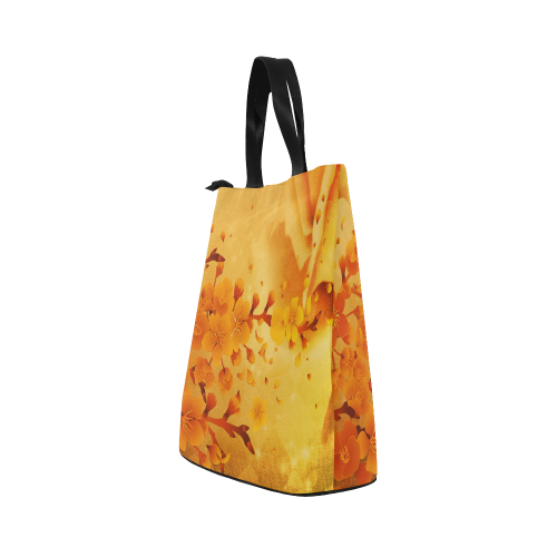 Floral design, soft colors Nylon Lunch Tote Bag (Model 1670)