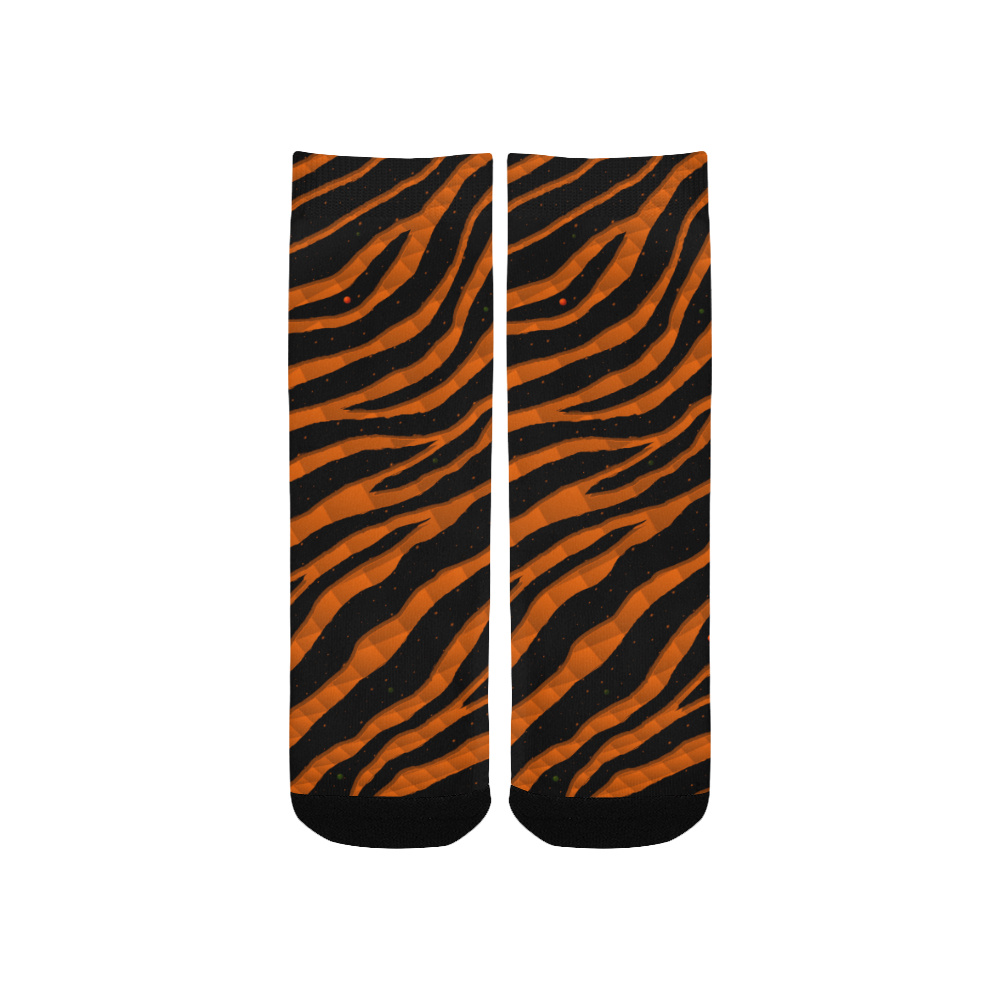 Ripped SpaceTime Stripes - Orange Kids' Custom Socks