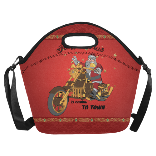 Santa Claus wish you a merry Christmas Neoprene Lunch Bag/Large (Model 1669)