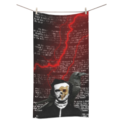 Edgar Allan Poe skull red Bath Towel 30"x56"