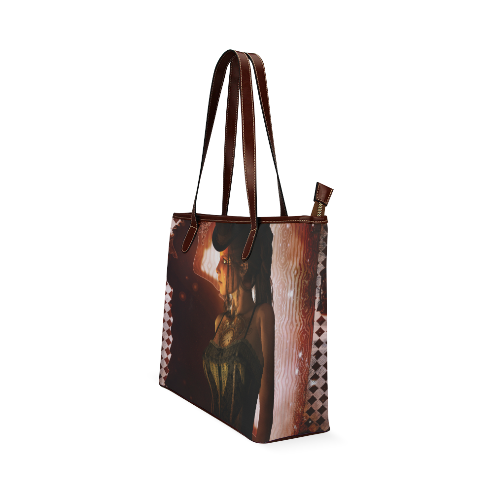 Beautiful steampunk women Shoulder Tote Bag (Model 1646)