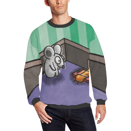 Dumb Cat All Over Print Crewneck Sweatshirt for Men (Model H18)