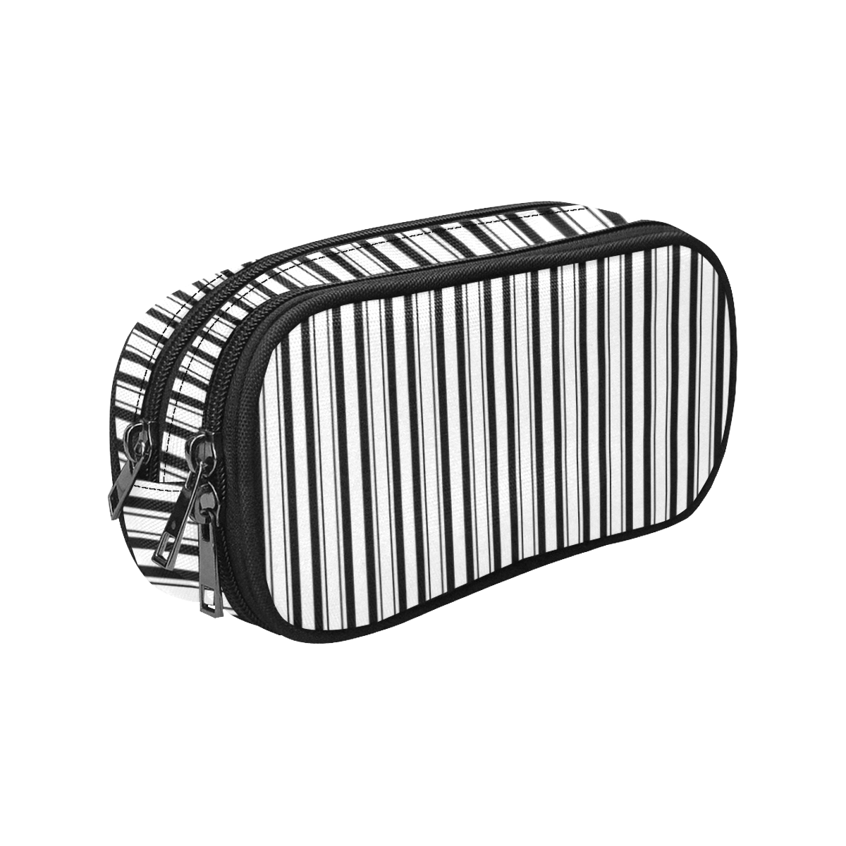 Stripes Black and White Pencil Pouch/Large (Model 1680)