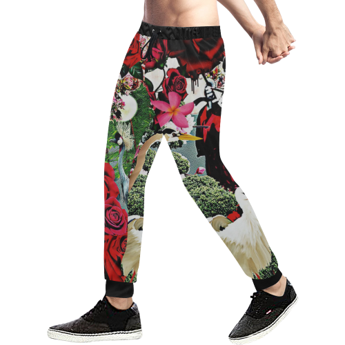 Oriental Woman In The Garden Design By Me by Doris Clay-Kersey Men's All Over Print Sweatpants (Model L11)