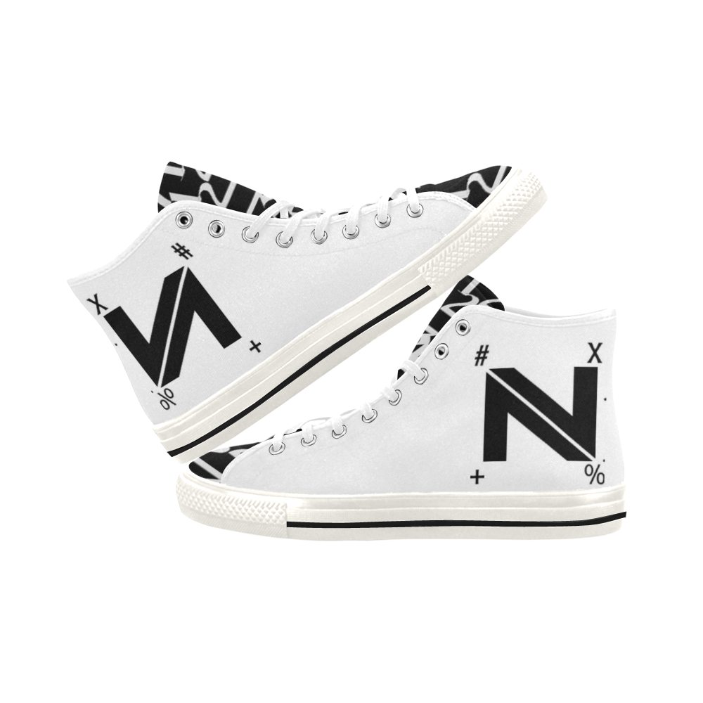 NUMBERS Collection N LOGO/1234567 Black/White Vancouver H Men's Canvas Shoes (1013-1)