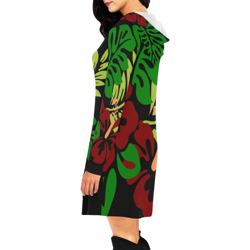 FLORAL DESIGN 44 All Over Print Hoodie Mini Dress (Model H27)