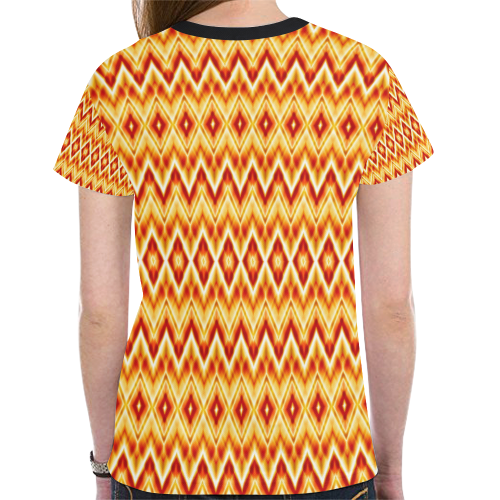 Colorful wavy motifs New All Over Print T-shirt for Women (Model T45)