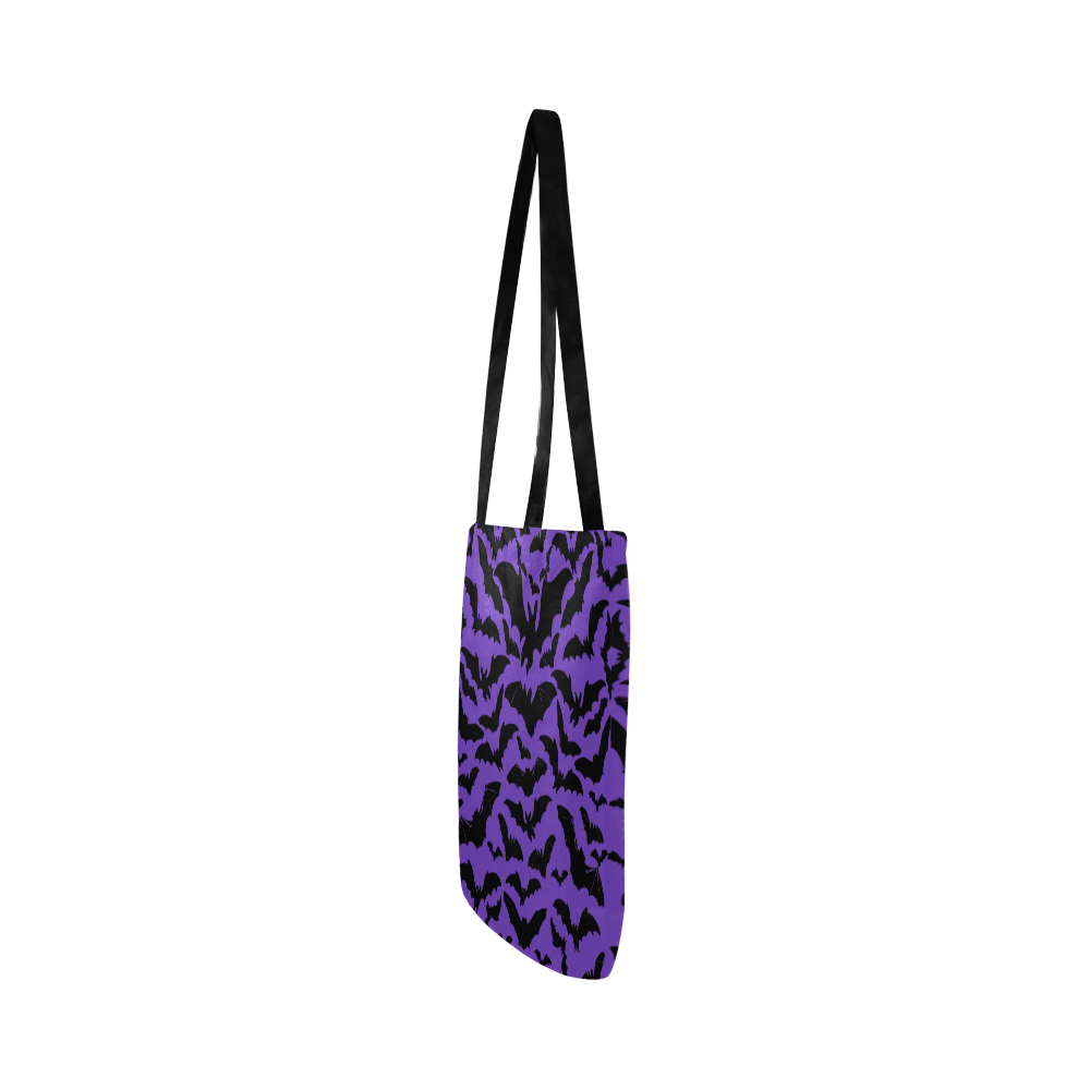 Black bat on purple tote Reusable Shopping Bag Model 1660 (Two sides)