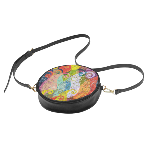 Colorful Translucent Pattern Round Sling Bag (Model 1647)