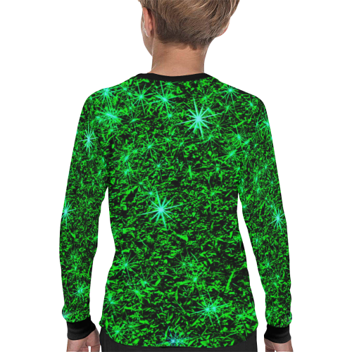 Sparkling Green Kids' All Over Print Long Sleeve T-shirt (Model T51)