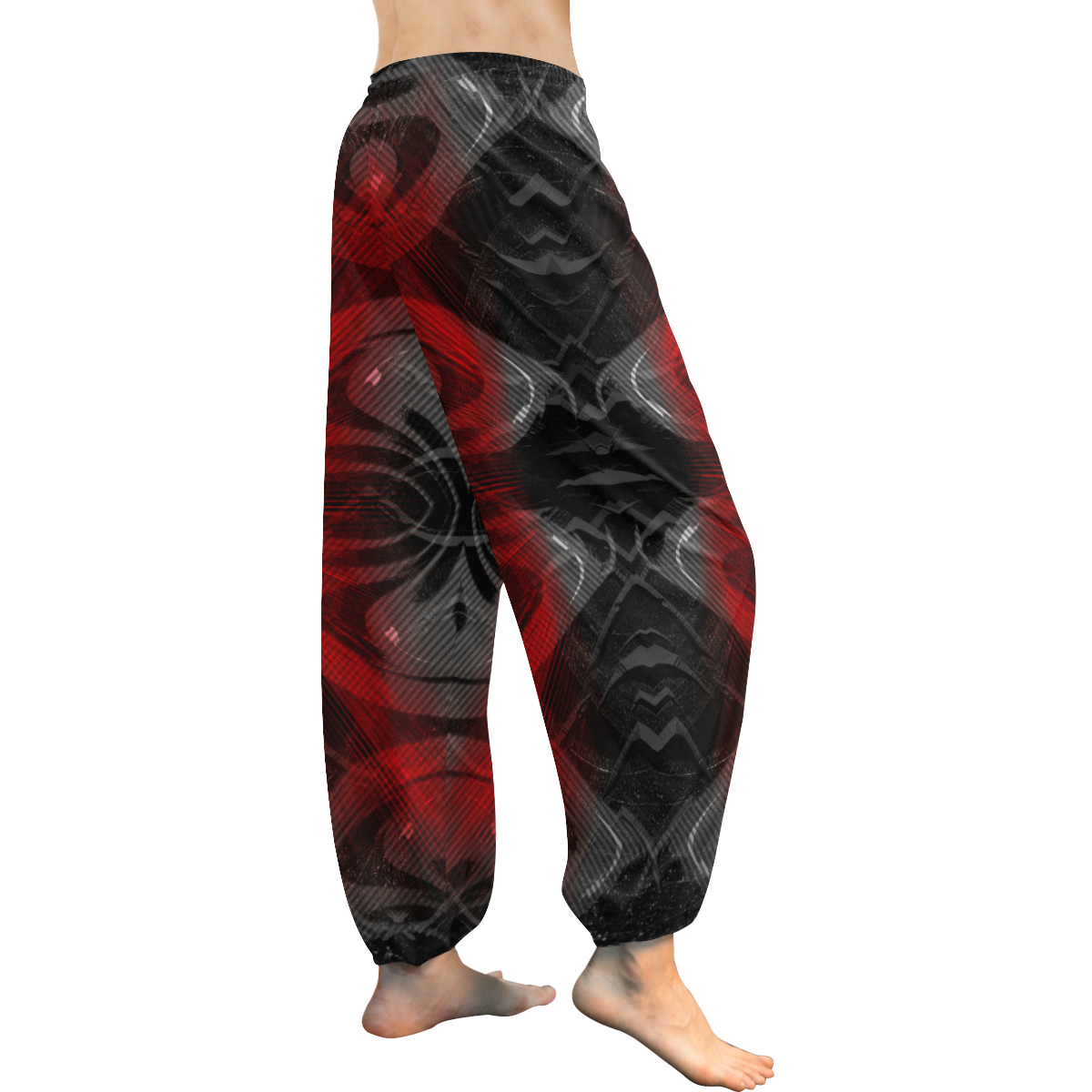 xxsml Red Voice Crew Women's All Over Print Harem Pants (Model L18)