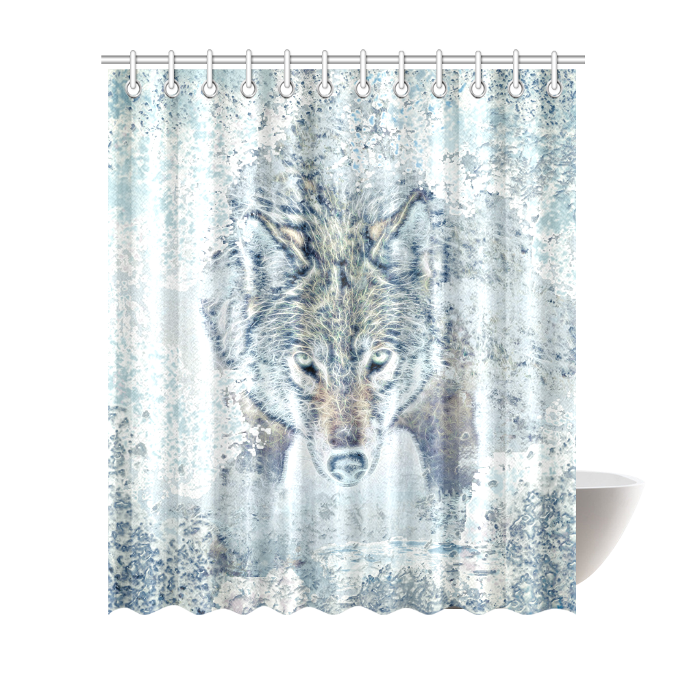 Snow Wolf Shower Curtain 72"x84"