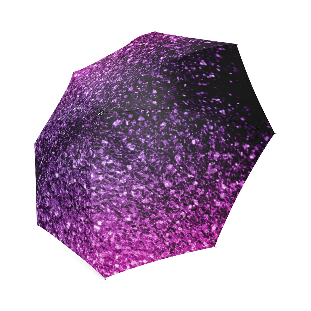 Beautiful Purple Pink Ombre glitter sparkles Foldable Umbrella (Model U01)