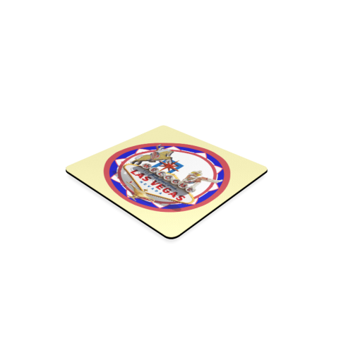 LasVegasIcons Poker Chip - Vegas Sign on Yellow Square Coaster
