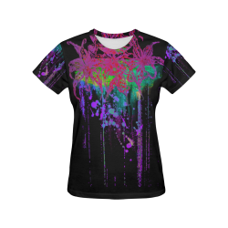 Watercolor lilies All Over Print T-Shirt for Women (USA Size) (Model T40)