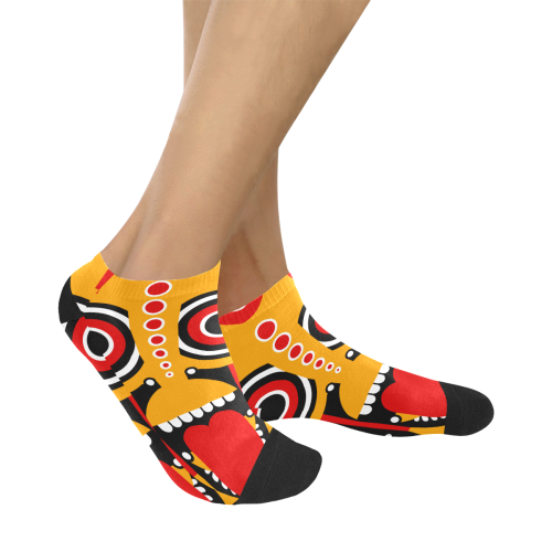 Red Yellow Tiki Tribal Women's Ankle Socks