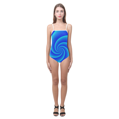 Blue spiralysis Strap Swimsuit ( Model S05)