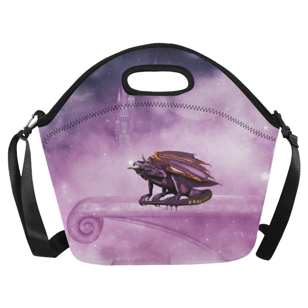 Wonderful violet dragon Neoprene Lunch Bag/Large (Model 1669)