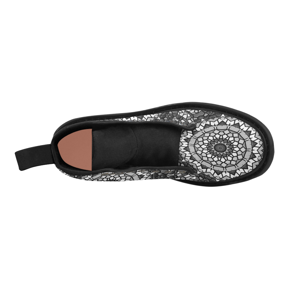 Monochrome mosaic AA Martin Boots for Women (Black) (Model 1203H)