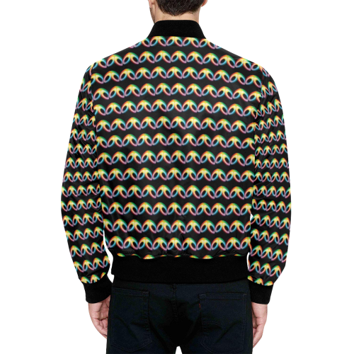 graphic twist All Over Print Quilted Bomber Jacket for Men (Model H33)