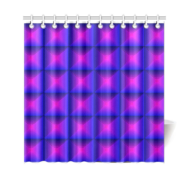 Purple pink multicolored multiple squares Shower Curtain 69"x70"
