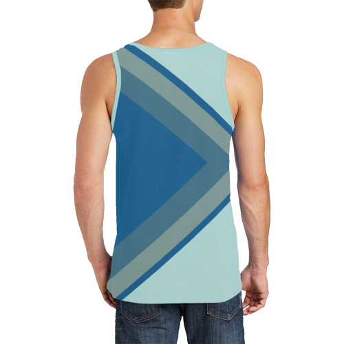 Classic Blue Layers on Bleached Coral Men's All Over Print Tank Top (Model T57)