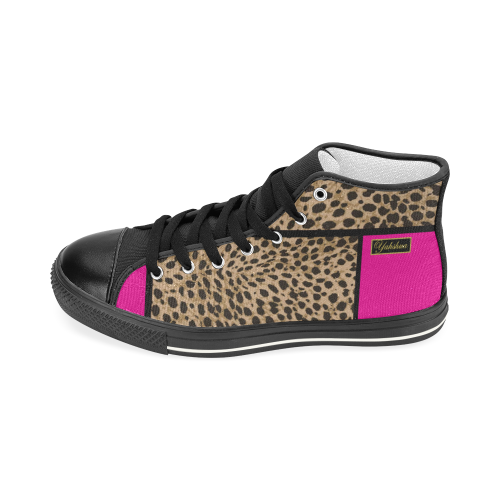 Meero Pink Women's Classic High Top Canvas Shoes (Model 017)