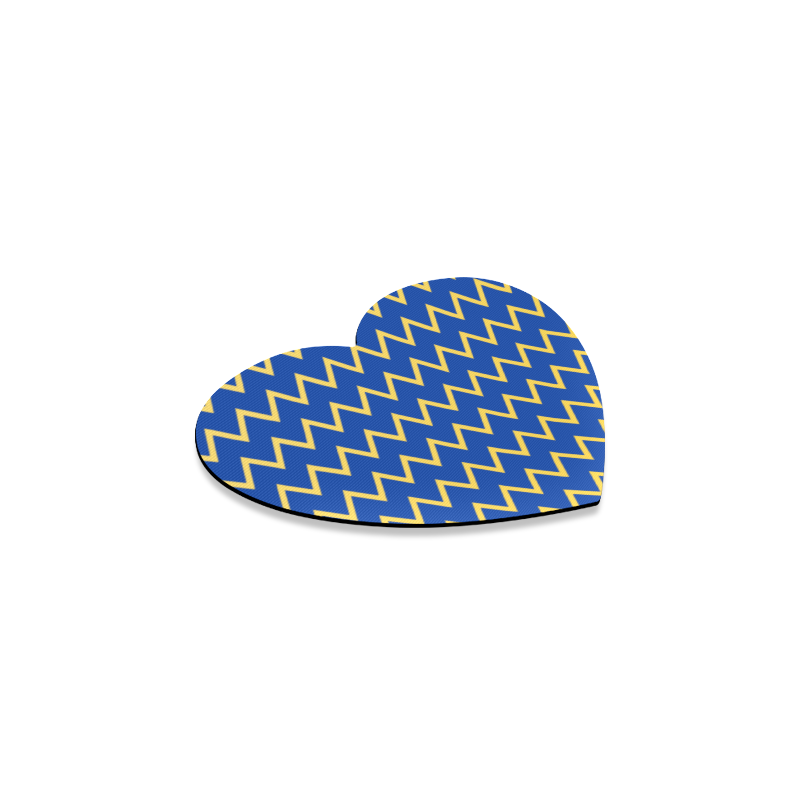 Chevron Jaune/Bleu Heart Coaster