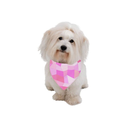 Bright Pink Mosaic Pet Dog Bandana/Large Size