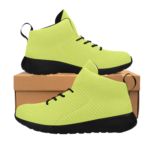 Yellow polka dots Women's Chukka Training Shoes/Large Size (Model 57502)