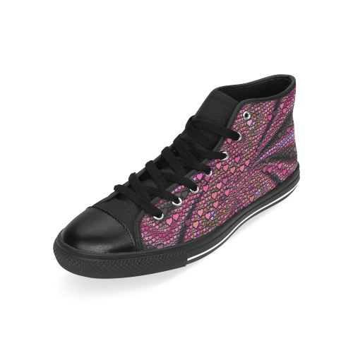 hearts everywhere B  by JamColors High Top Canvas Women's Shoes/Large Size (Model 017)