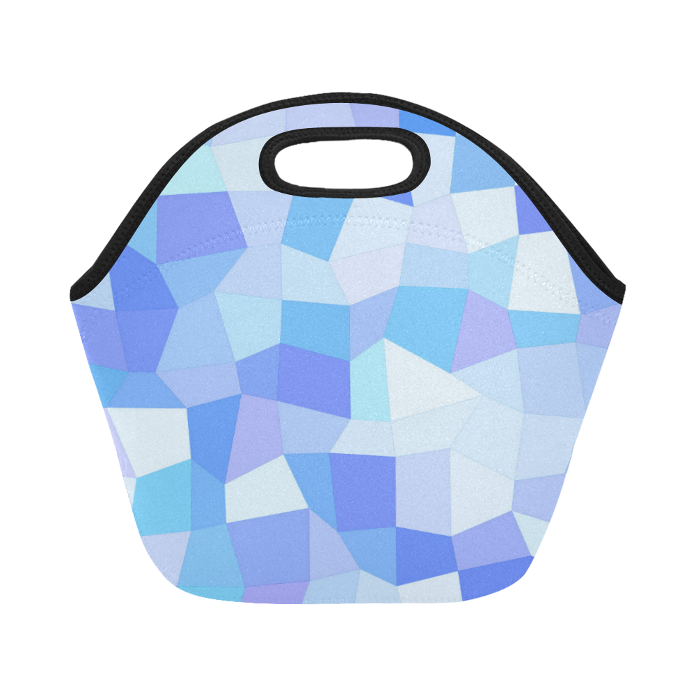 Bright Blues Mosaic Neoprene Lunch Bag/Small (Model 1669)