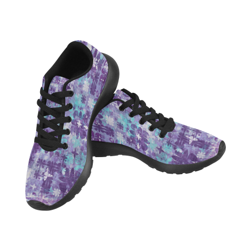 Purple Grime Floral Women’s Running Shoes (Model 020)