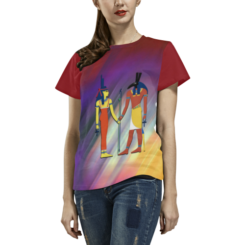 Egyptian Pharaohs الفراعنة المصريين All Over Print T-Shirt for Women (USA Size) (Model T40)