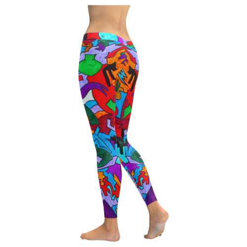 WITH A LITTLE LOVE Women's Low Rise Leggings (Invisible Stitch) (Model L05)