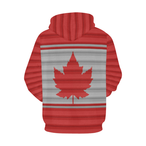 Canada Knit Print Maple Leaf Hoodies All Over Print Hoodie for Men/Large Size (USA Size) (Model H13)